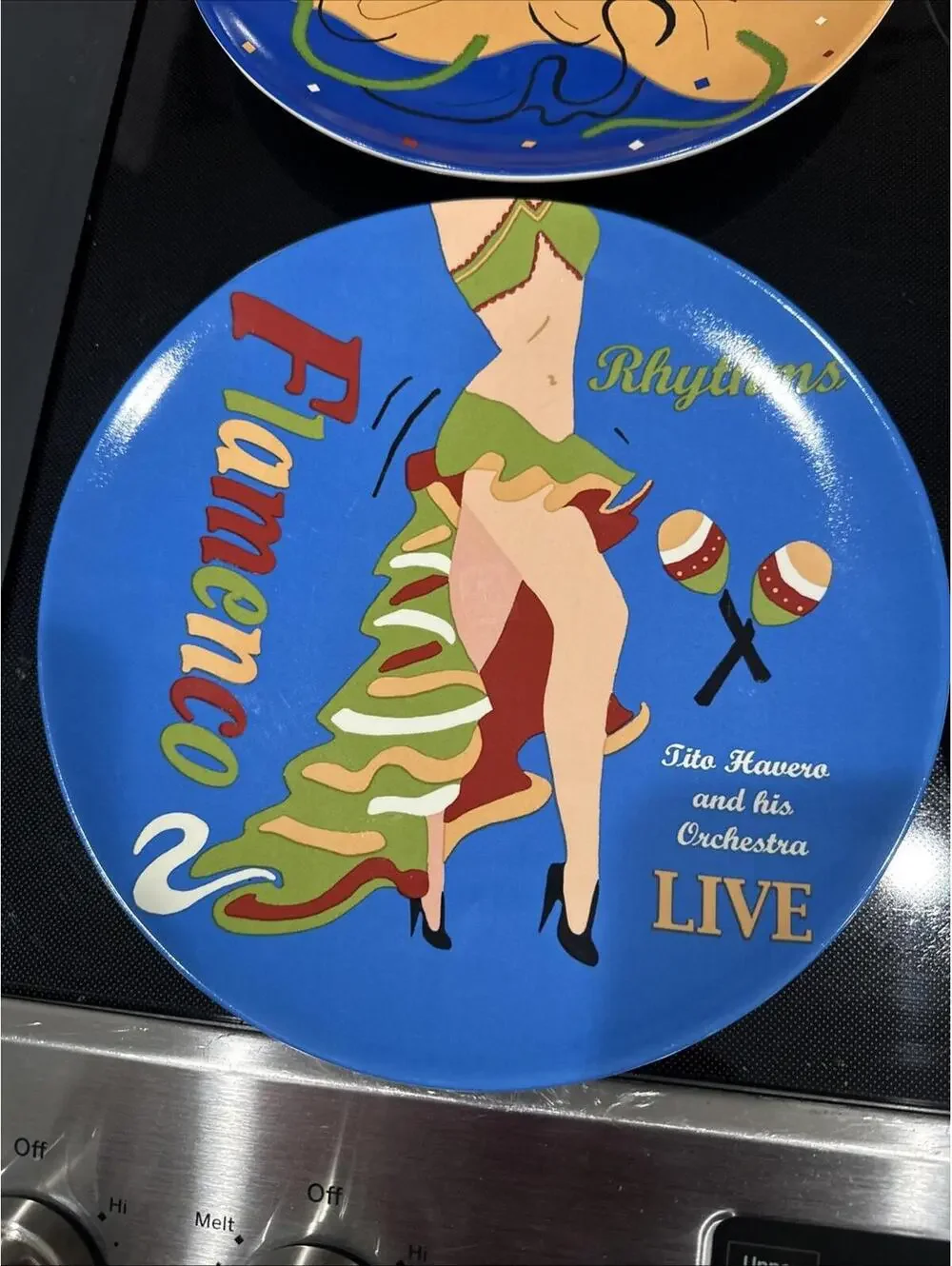 Lot Of 4 Retired Pottery Barn THE DANCE Plates: Mambo, Flamenco, Rhumba, Cha Cha